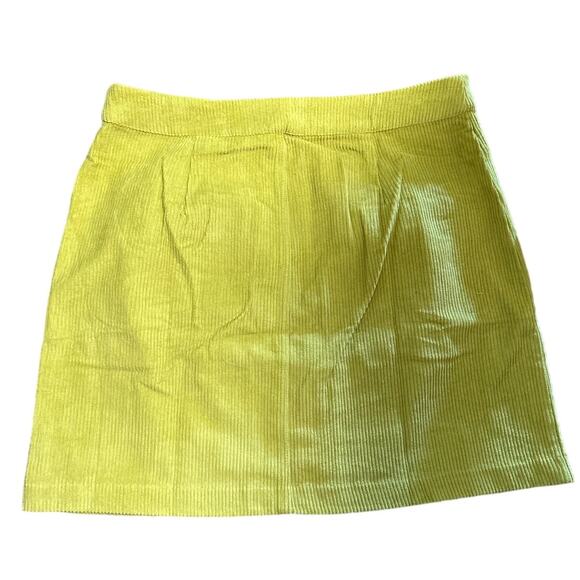 Moon River Lulu's Corduroy Zipper Skirt, 90's, Y2K, Chartreuse, NWT, Size L - Picture 7 of 8